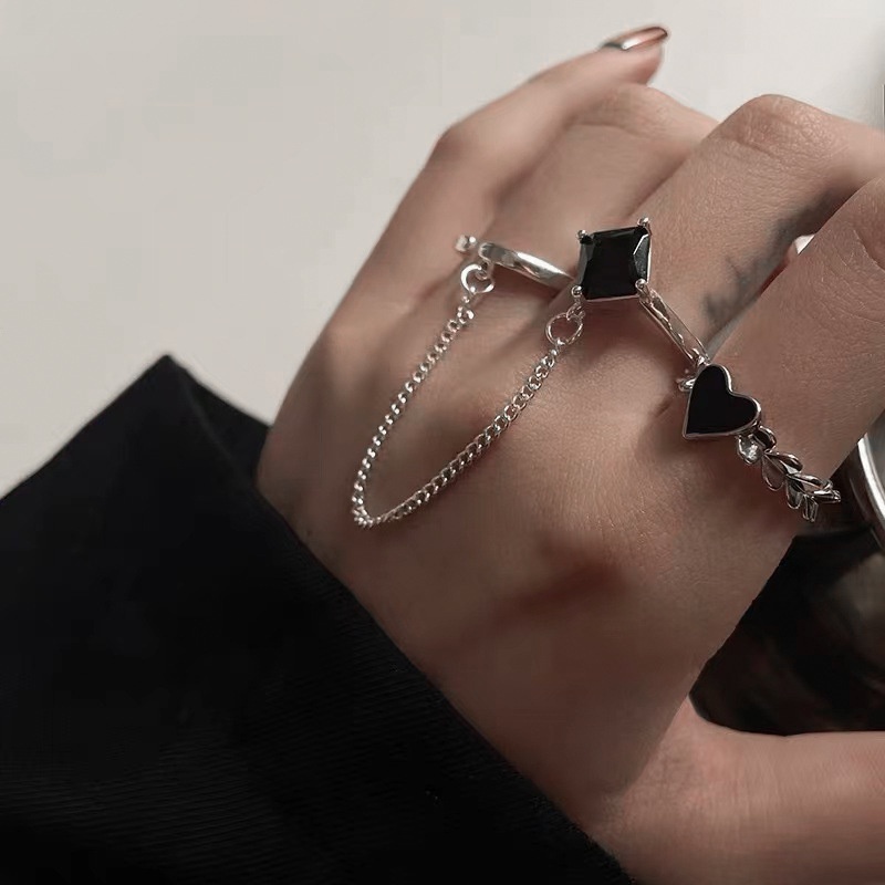 IF ME Bộ nhẫn   kiểu chữ thập/ trái tim/ bướm đơn giản cá tính cho nữ