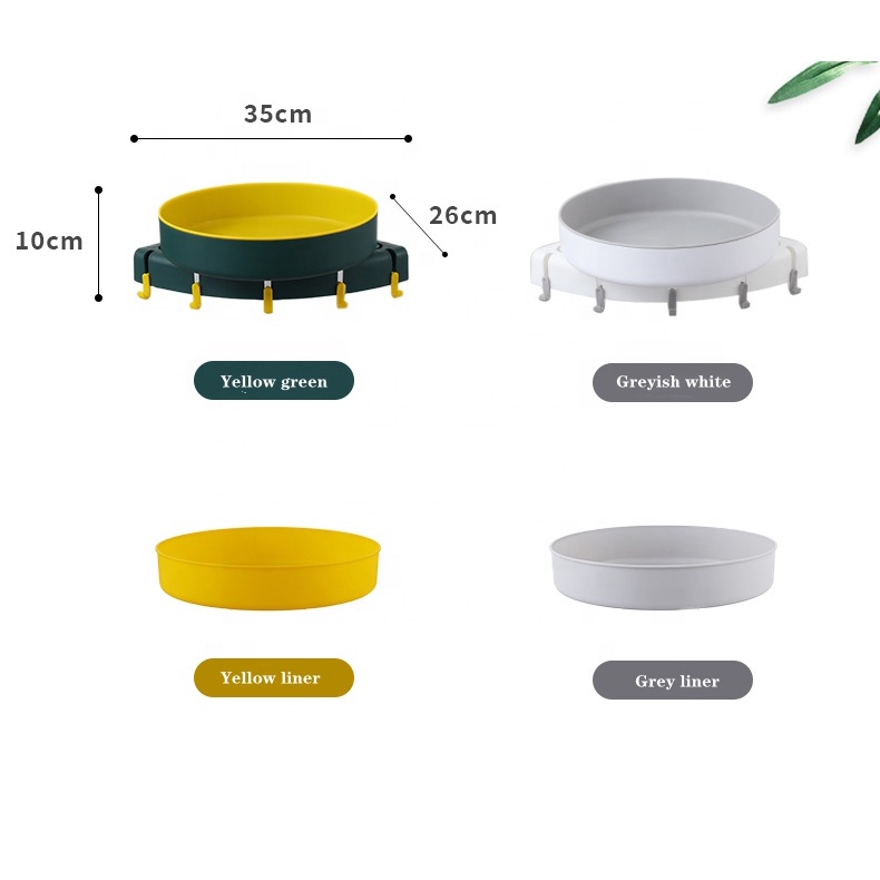 Kệ dán tường để đồ nhà tắm, nhà bếp đa năng 2 lớp thông minh xoay 360 độ