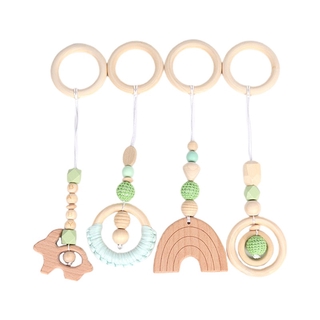 Set 4 Đồ Chơi Gỗ Treo Xe Đẩy Em Bé