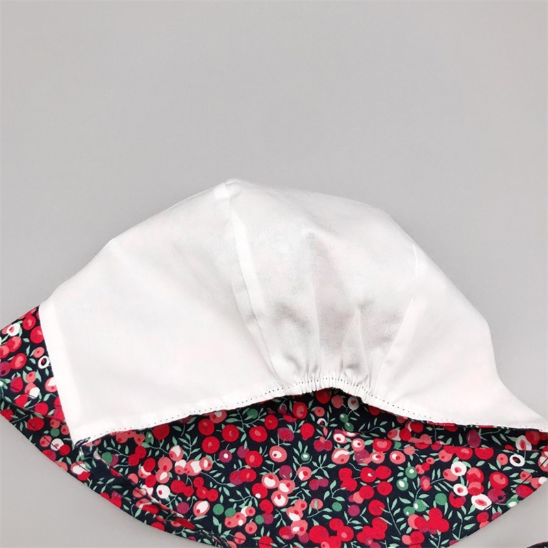 Nón Vành Rộng Vải Cotton In Hoa Xinh Xắn Cho Bé Sơ Sinh