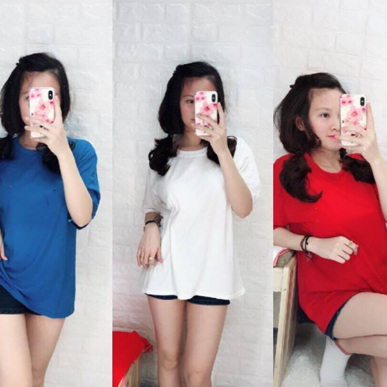 [ xả kho ] HS Áo thun cổ tròn màu tùy chọn