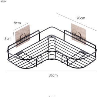 kệ góc để đồ dùng nhà tắm bằng chất liệu inox không han gỉ tằng kèm miếng dán