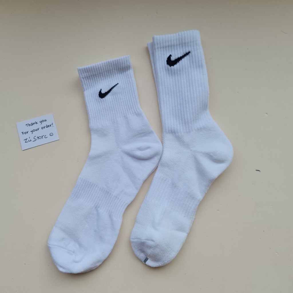 VỚ UNISEX THỂ THAO CỔ CAO TRẮNG ĐEN