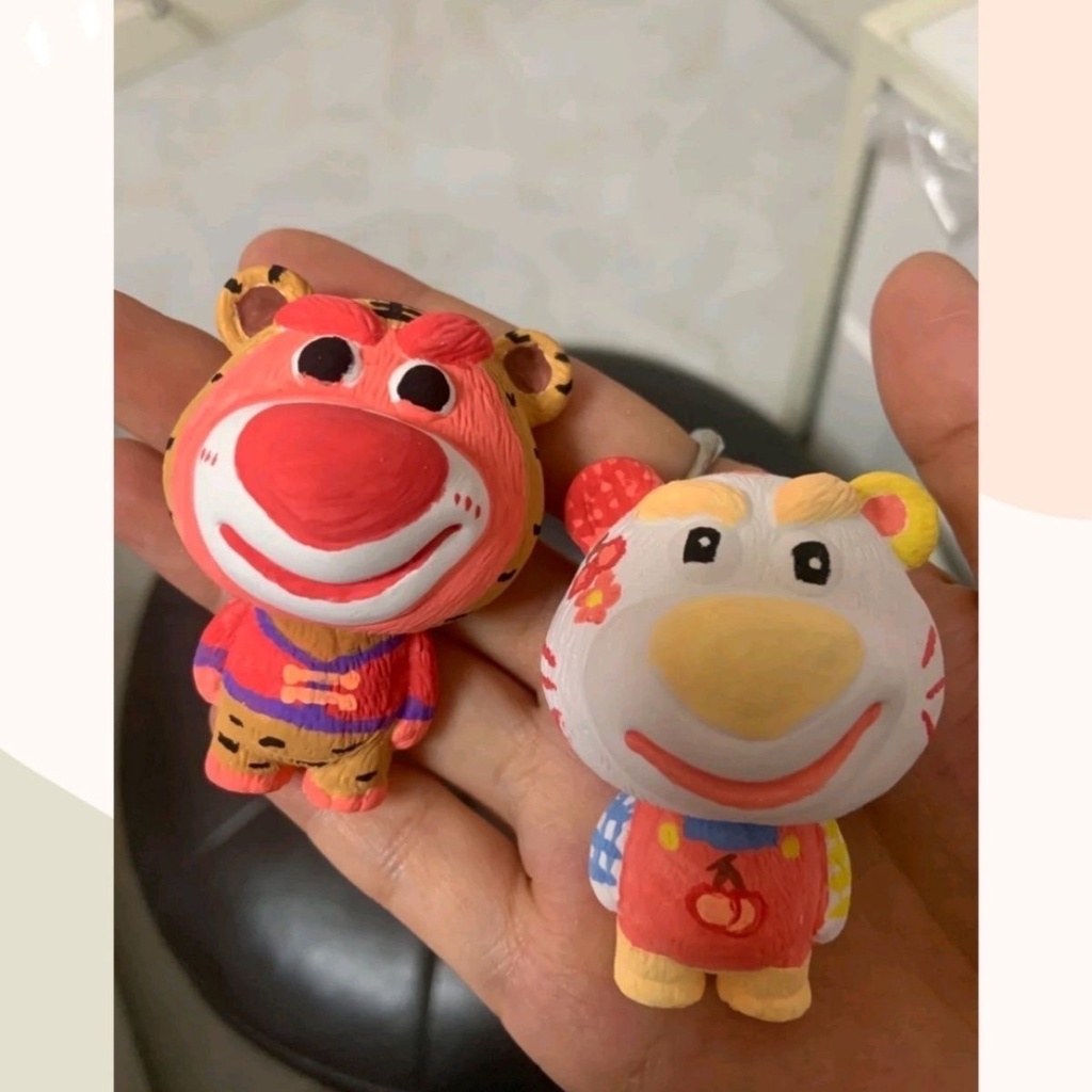 Tô tượng thạch cao gấu dâu 2d 6cm