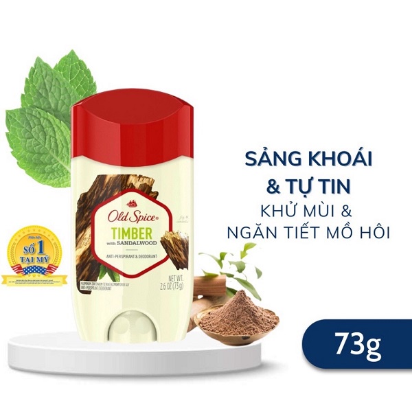 Lăn Khử Mùi Old Spice Sáp Khử Mùi Ngăn Tiết Mồ Hôi Hương Timber| Fiji | Bearglove | Wolfthorn Old Spice Deodorant 73g