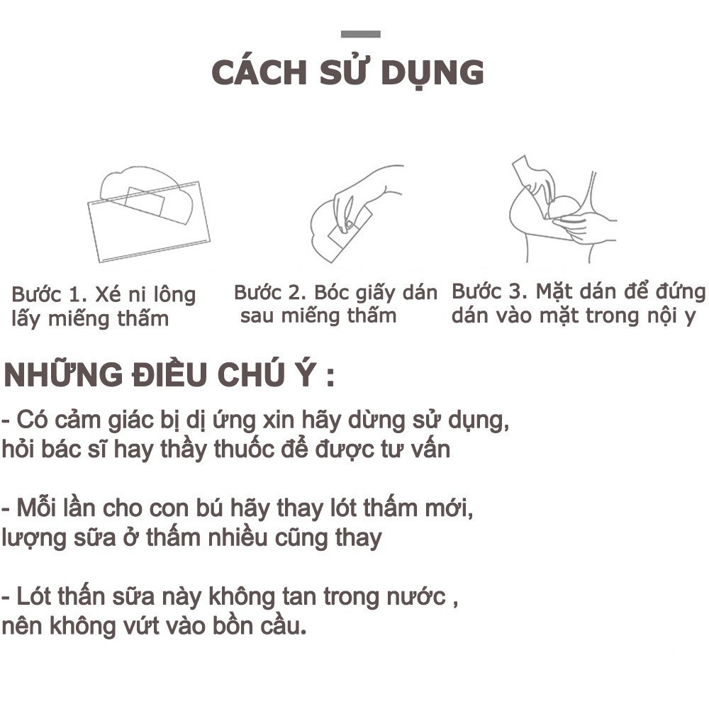 5 - 36 miếng lót thấm sữa Mẹ 3D siêu mỏm mềm mịn dùng 1 lần Kichilachi Kichi