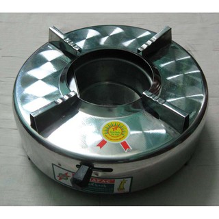 Bếp cồn Inox tròn Cao Cấp CÓ KIỀNG CHẮN GIÓ