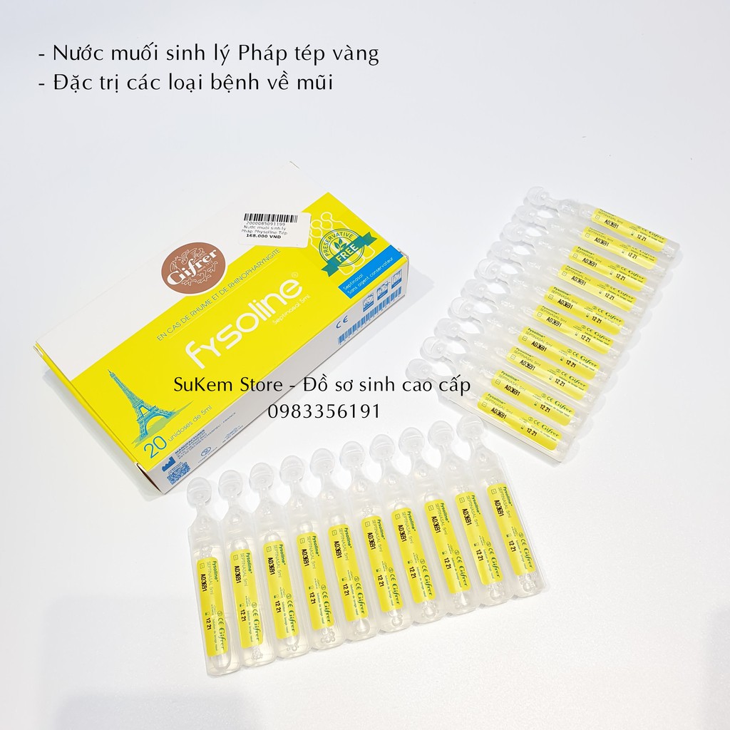 Nước Muối Tép Vàng 20 Tép- Hỗ Trợ Nghẹt Mũi, Viêm Mũi, Sổ Mũi