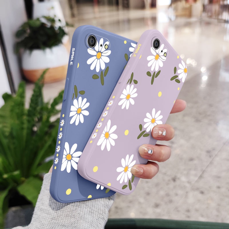 Ốp Điện Thoại Silicone Dẻo In Hình Hoa Cúc Cho IPhone 8 7 Plus SE 2020 6 6S Plus