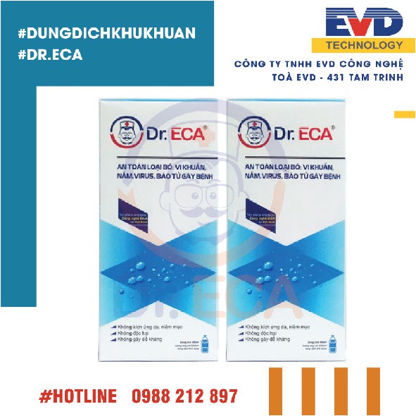 Nước muối điện hoá Dr.ECA - Dung dịch sát khuẩn hầu họng