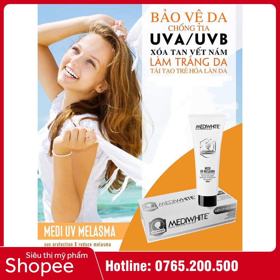 Kem Chống Nắng Mờ Nám Medi White - Medi UV Melasma - Bảo Vệ Da, Ngừa Sạm Nám, Tàn Nhang