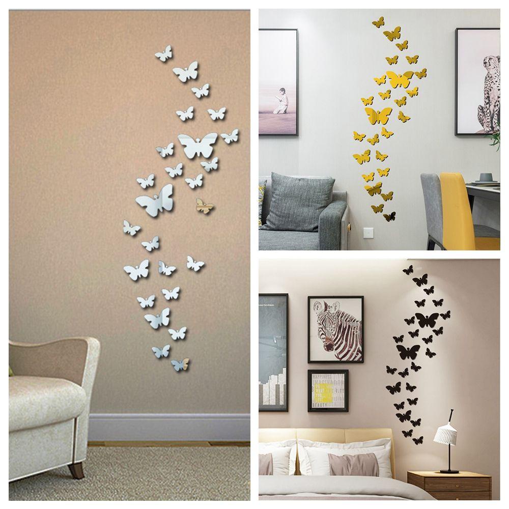 Bộ 25 Miếng Dán Hình Bướm 3D Dùng Trang Trí Tiệc Cưới Độc Đáo