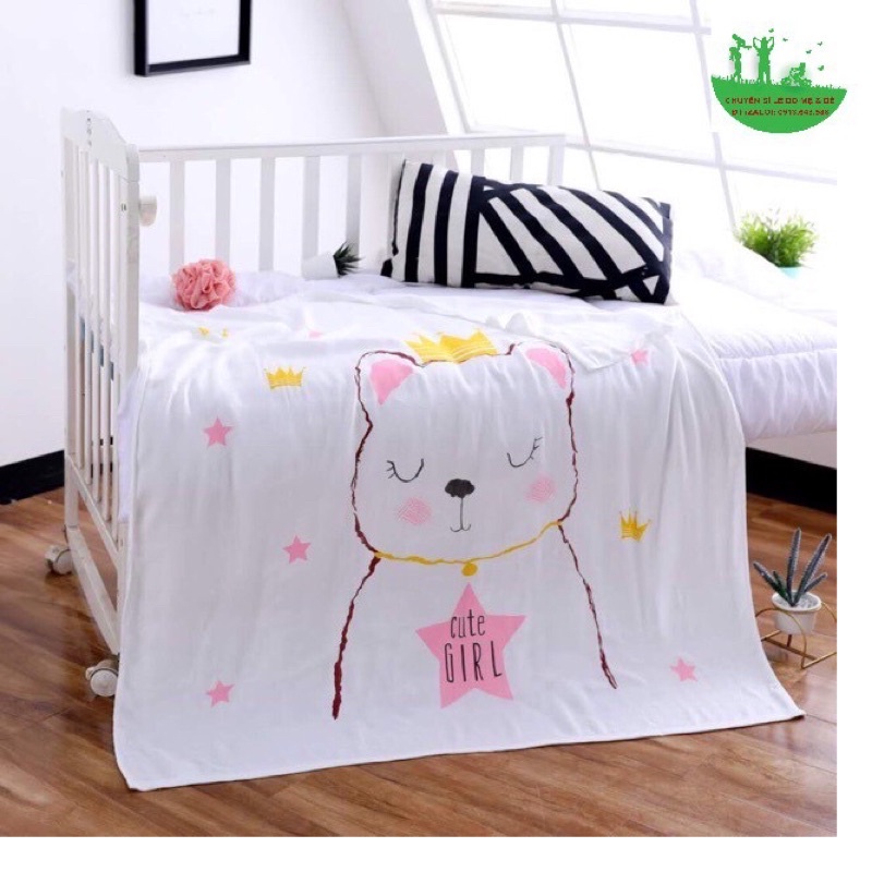 Chăn lụa, chăn hè, chăn đieu hoà   sợi tre Aden cho bé kt 110x110