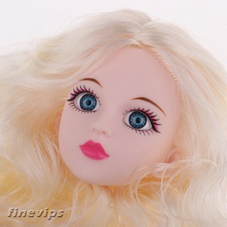 1/4 BJD Head Sculpt with Light Gold Hair Doll Replacement Body Part Decor
