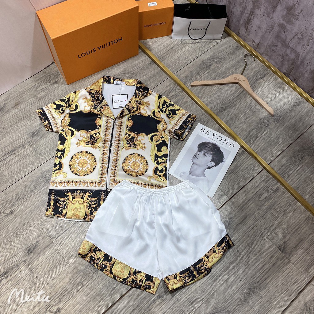 Bộ Pijama Lụa Satin Tay ngắn quần đùi Form dưới 60 kí nhiều mẫu | BigBuy360 - bigbuy360.vn