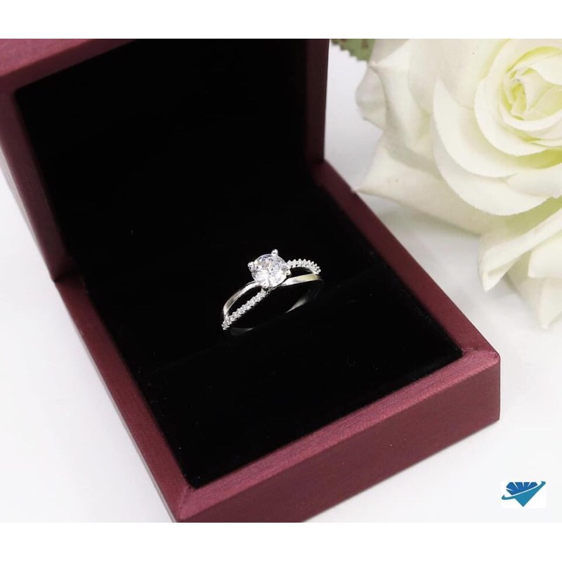 NHẪN NỮ BẠC TA ĐÍNH ĐÁ LOẠI ĐẸP