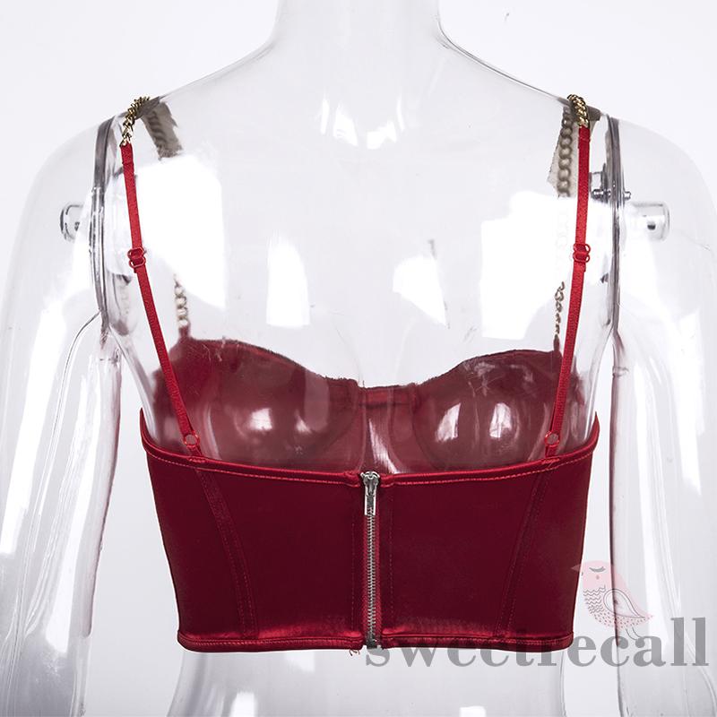 Áo Sát Nách Màu Trơn Phối Dây Xích Cá Tính Cho Nữ