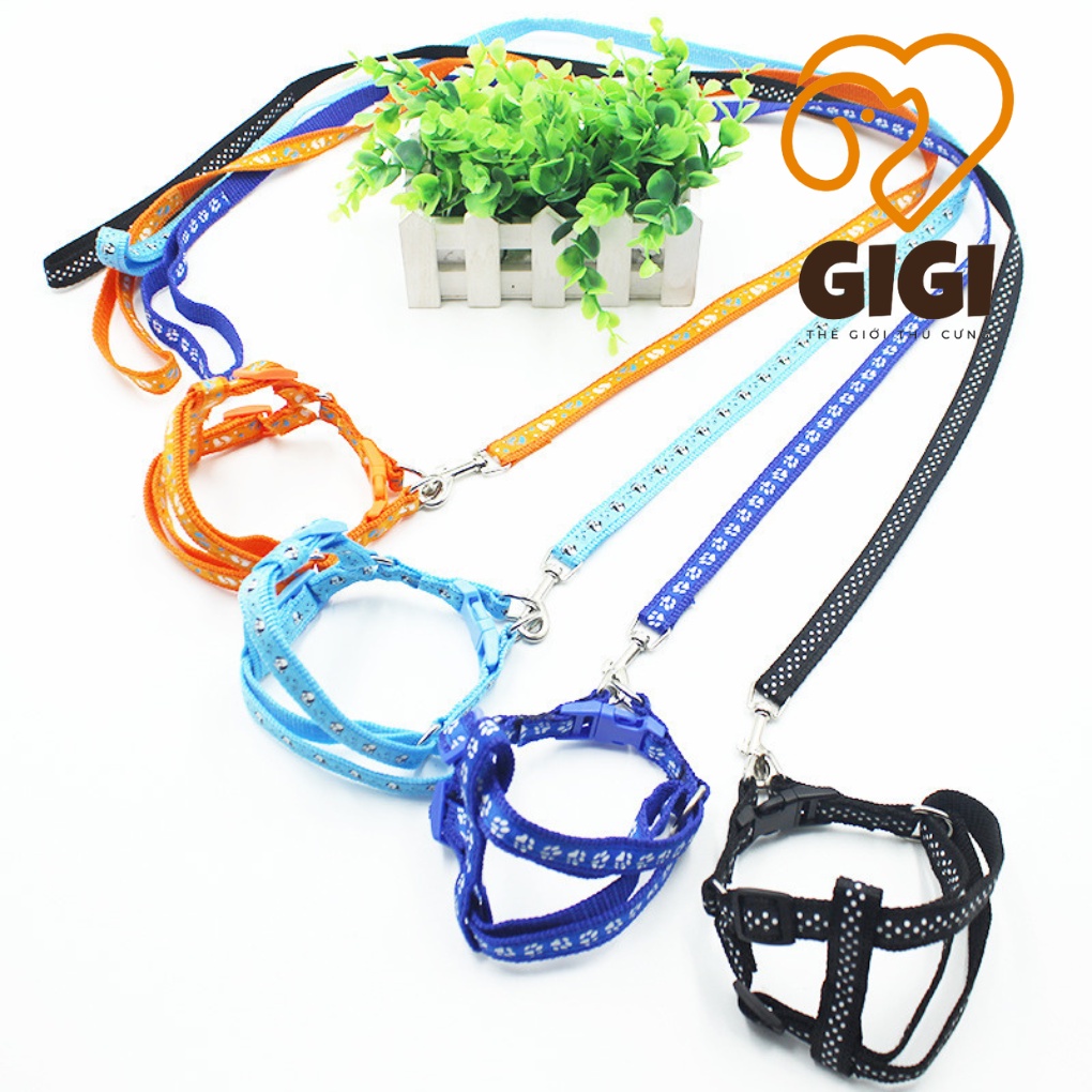 Dây dắt thú cưng dạng yếm loại dày vải bò nhiều màu giá rẻ phụ kiện cho thú cưng chó mèo dùng khi đi dạo - GiGi Pet Shop