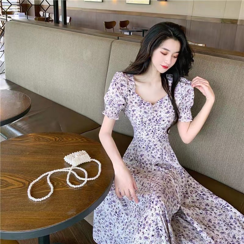 Đầm bigsize nữ đầm tay phồng váy đi biển đầm midi đầm nữ váy hoa nhí vintage váy tiểu thư sang chảnh đầm đi tiệc đầm cổ vuông váy cổ v đầm khoét eo váy xẻ tà váy đi chơi