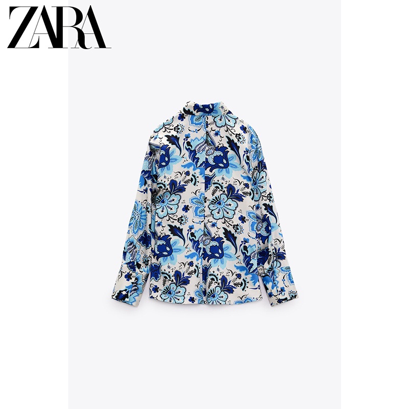 Zara Áo Sơ Mi Dáng Rộng In Hoa Thời Trang Mùa Xuân 2022 Giản Dị