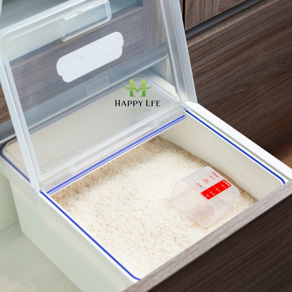 Thùng đựng gạo, thùng gạo thông minh Sendai 12kg INOCHI tiêu chuẩn Nhật Bản - Happy Life 4U