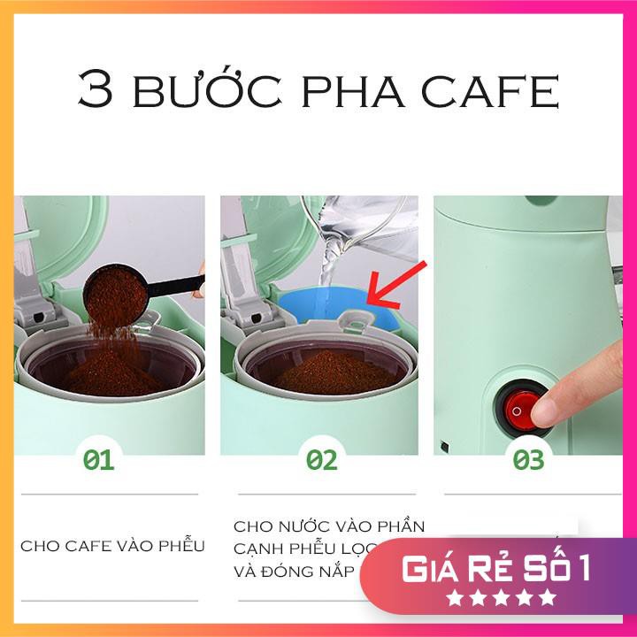 Máy Pha Cafe Donlim 𝗙𝗥𝗘𝗘 𝗦𝗛𝗜𝗣 Có Bình thủy tinh và có ngay 1 tách cà phê thơm ngon chỉ với 3 bước cực đơn giản