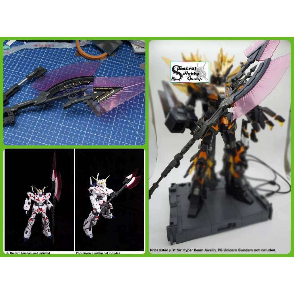 Phụ kiện mô hình lắp ráp PG 1/60 HYPER BEAM JAVELIN x2 Tomahawk giáo cho gundam Unicorn Banshee Phenex