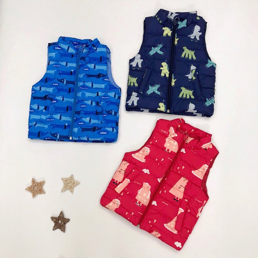 Áo gile cho bé, áo gile bé trai, size 1-7 tuổi, chất phao dày vừa phải - SUNKIDS