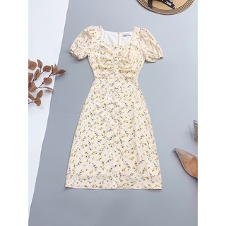 Váy cổ vuông chun ngực phối cúc giữa Zym's House - LT104