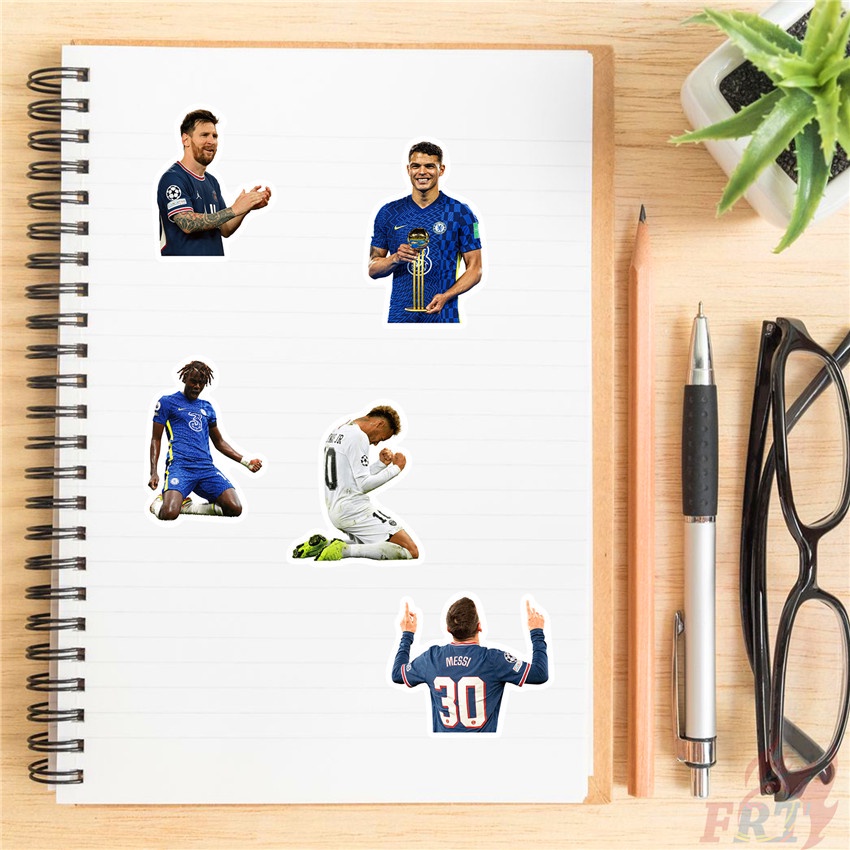 50 Miếng dán họa tiết bóng đá Football Superstar 01 trang trí ván trượt máy tính xách tay thủ công