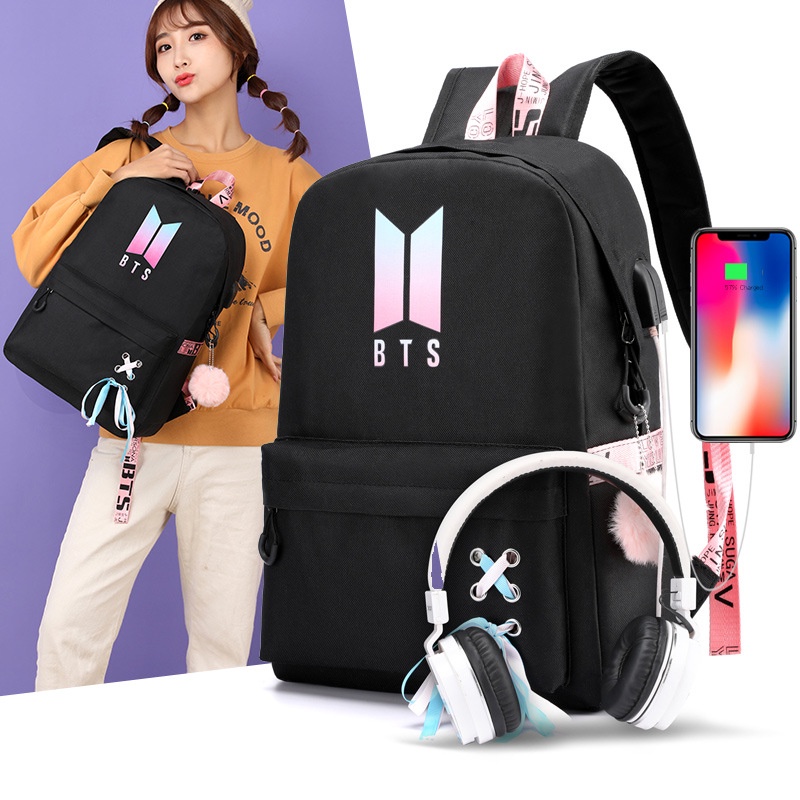 Ba Lô Đi Học In Họa Tiết BTS BT21 Dung Tích Lớn Thoáng Khí Chống Thấm Nước Thời Trang Cho Nam Và Nữ