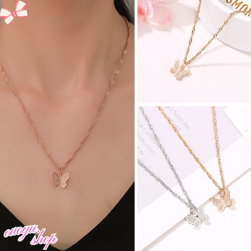 Vòng cổ Mặt Hình Bướm Đơn Giản Cá Tính Cho Nữ