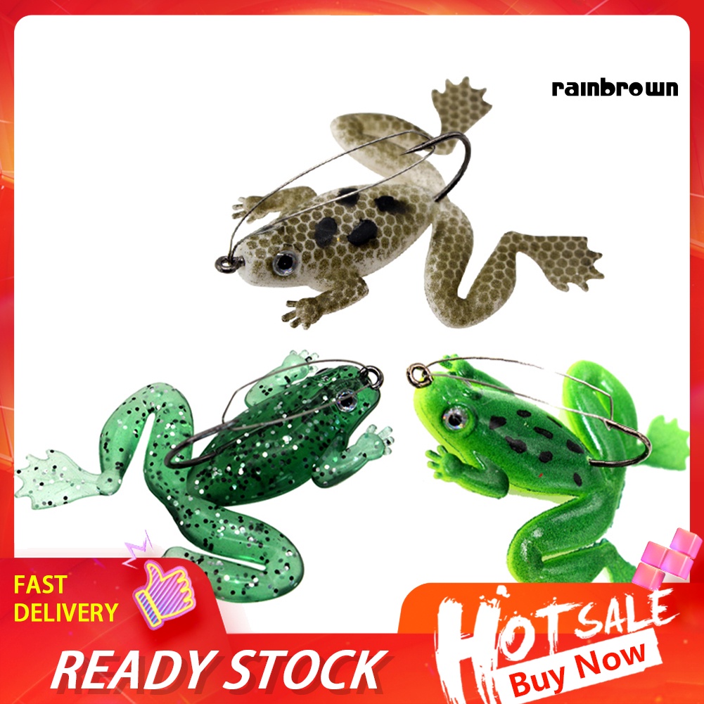 Set 3 Mồi Câu Cá Nhân Tạo Hình Ếch Nước Mắt Sống Động Kích Thước 6cm