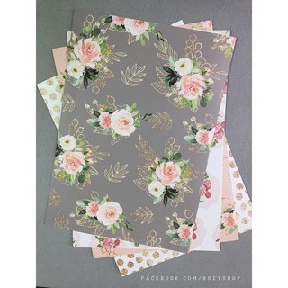 (mẫu 11) ( khổ A4) combo 4 tờ giấy hoa văn, giấy họa tiết, giấy trang trí [đồ làm scrapbook, thiệp, lovebox]