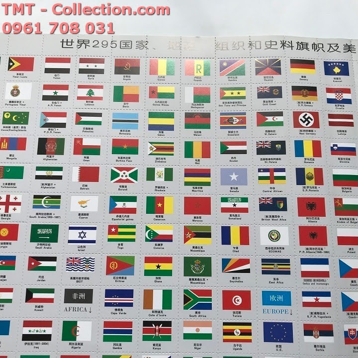 Cờ Các Nước; Hai loại kích thước lớn nhỏ; Màu: nhiều màu-TMT Collection-SP000080