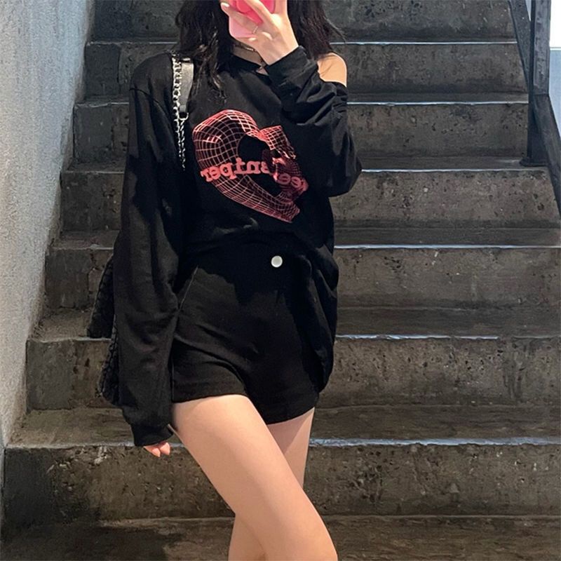 ÁO LỆCH VAI DÀI TAY MIX DÂY TRÂN CHÂU IN HÌNH HOẠ TIẾT