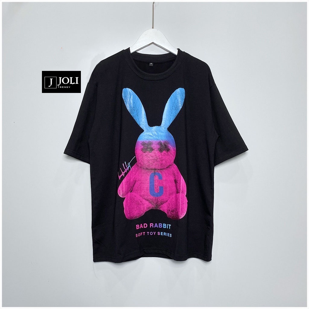 Áo Thun Nam Nữ Unisex BAD RABIT Cotton Form Rộng Tay Lỡ
