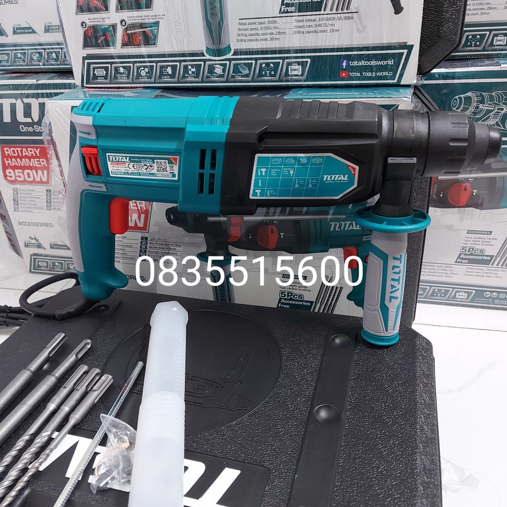 MÁY KHOAN BÊ TÔNG 950W TOTAL TH309288  MÁY KHOAN BA CHỨC NĂNG TOTAL  KHOAN CÔNG TRÌNH