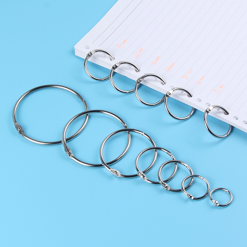 Khoen Tròn Inox Flashcard Đóng Gáy Sách, Album, Lịch Tết - Khoen Móc Vòng Còng Đóng Sổ, Sổ Tay