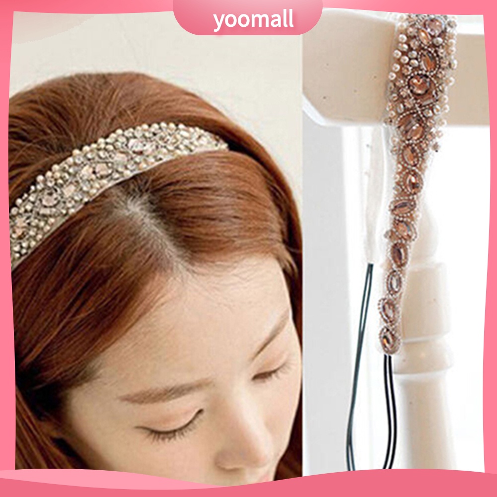 Băng đô ren đính đá và ngọc trai giả xinh xắn dành cho nữ