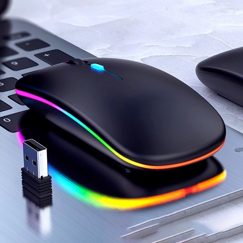 Chuột bluetooth không dây siêu mỏng 2.4g Hz với chế độ kép kèm đầu thu USB tiện dụng