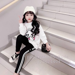 sét bộ micky thụng quần legging cho bé