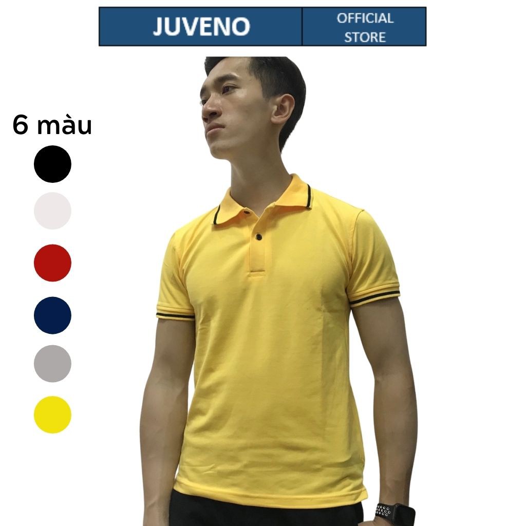 Áo Polo Nam Cổ Viền, Áo Phông Nam JUVENO Cotton Mềm Mát- 6 Màu- Đủ Size 45-83Kg