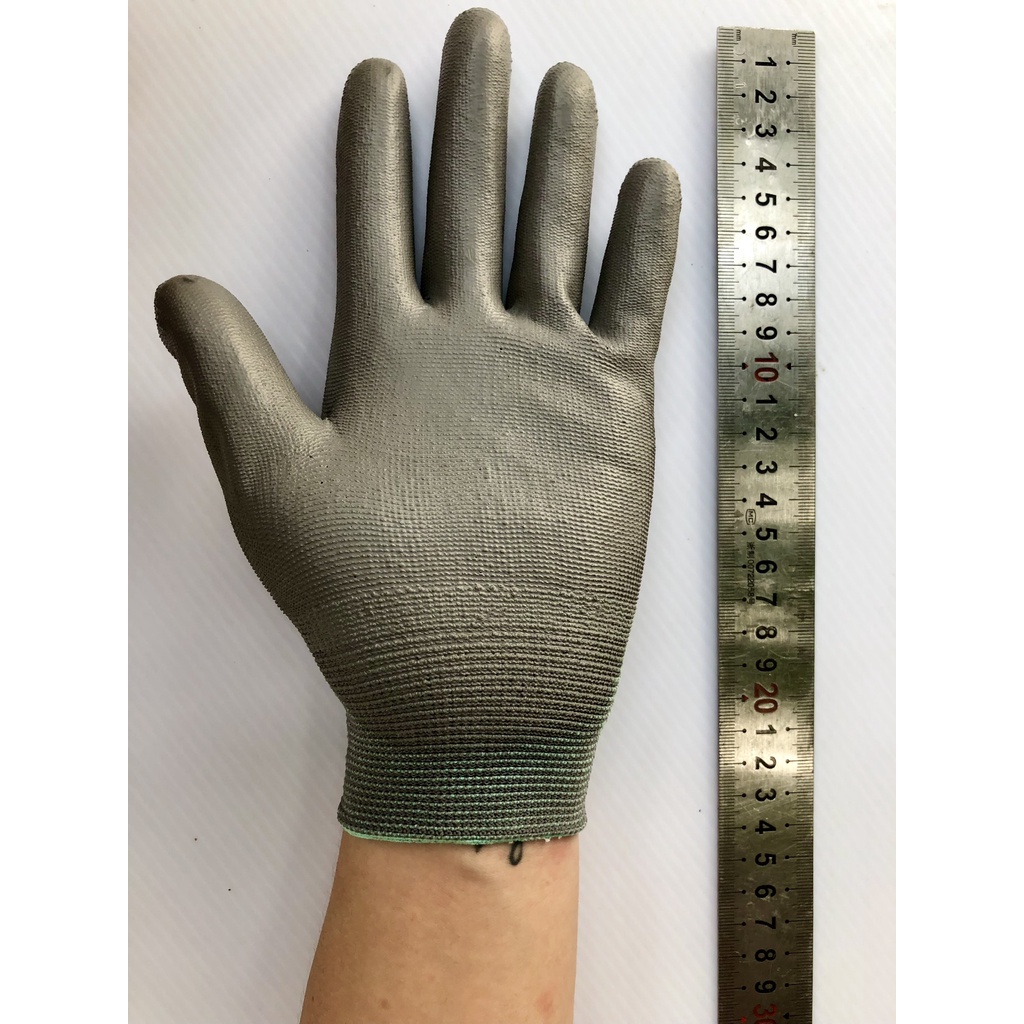 Găng tay bảo hộ lao động phủ bàn PU. Găng tay cao su. Bao tay cao su giá tốt HCM