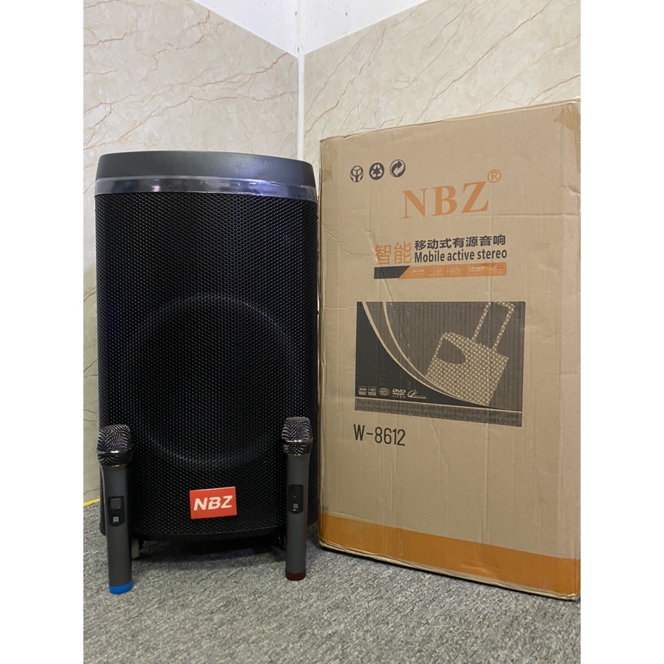 Loa Kéo Di Động NBZ W-8612 (Bass 12", 2 Micro không dây)