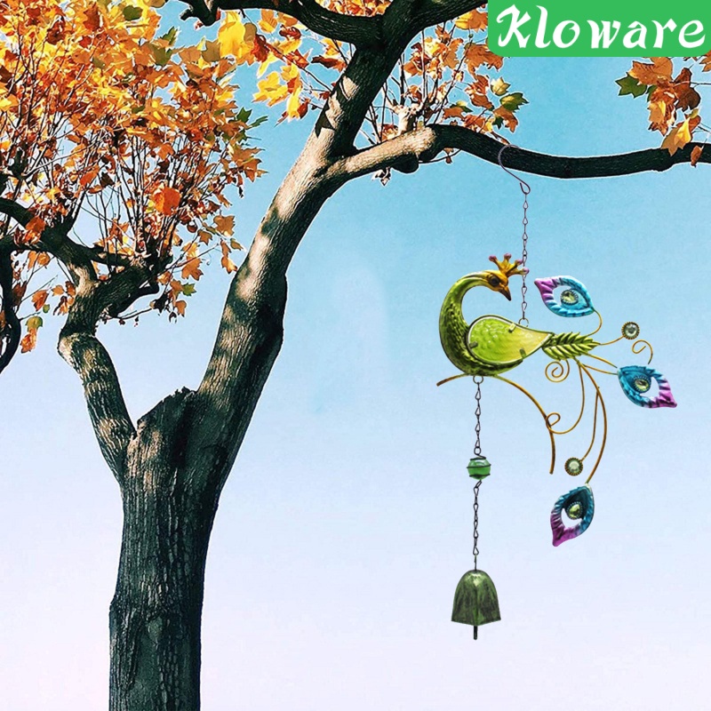 Chuông Gió Hình Chim Công Bằng Kim Loại Treo Trang Trí Sân Vườn