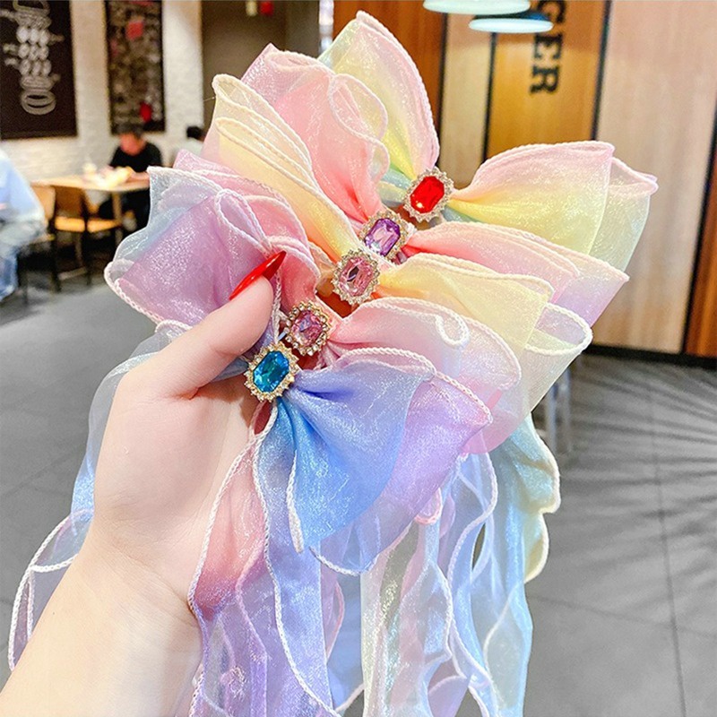 Kẹp Tóc Nơ Lớn Đầy Màu Sắc Thời Trang Công Chúa Cho Bé Gái mybetter