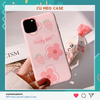 Ốp Onion quả dâu hồng lucky girl ip 7 8 7 Plus 8 Plus X Xs Xr XsMax ip 11 11 Pro 11 Promax