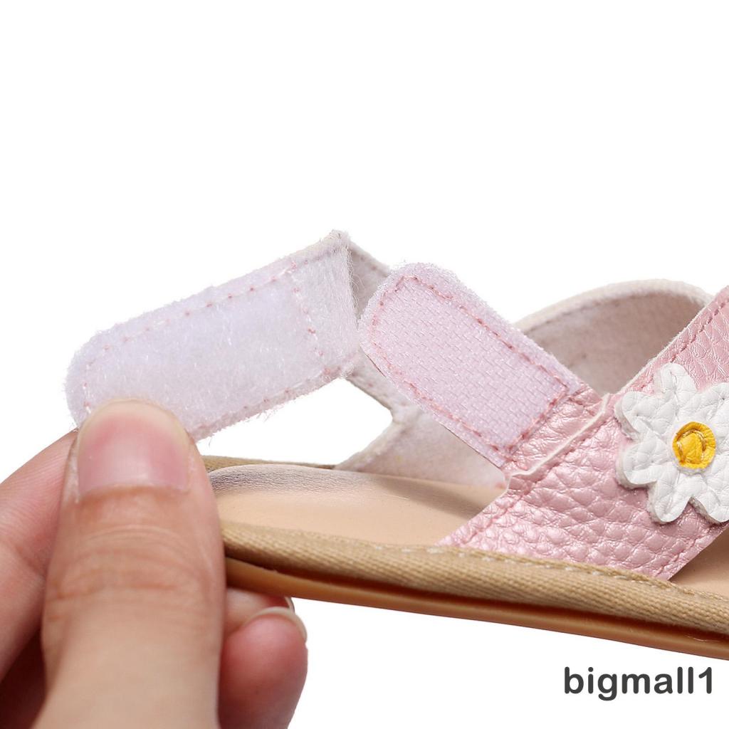 Bigmall-giày Đế Phẳng Chống Trượt Họa Tiết Hoa Thêu Đế Mềm Màu Trắng / Vàng Hồng Cho Bé Gái