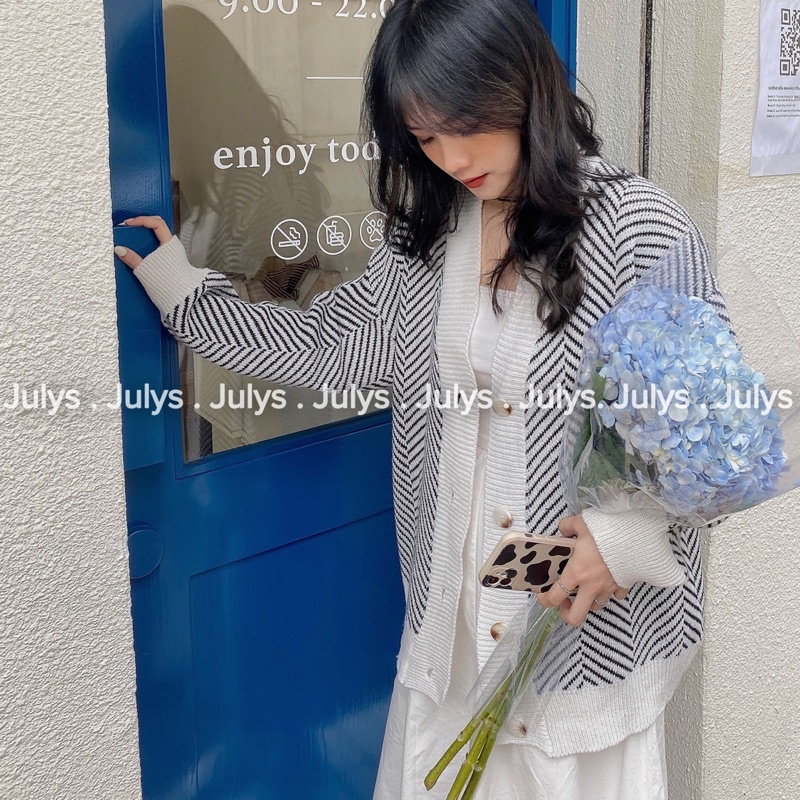 Áo cardigan len xương cá JULYS STORE (ảnh thật shop chụp kèm video)
